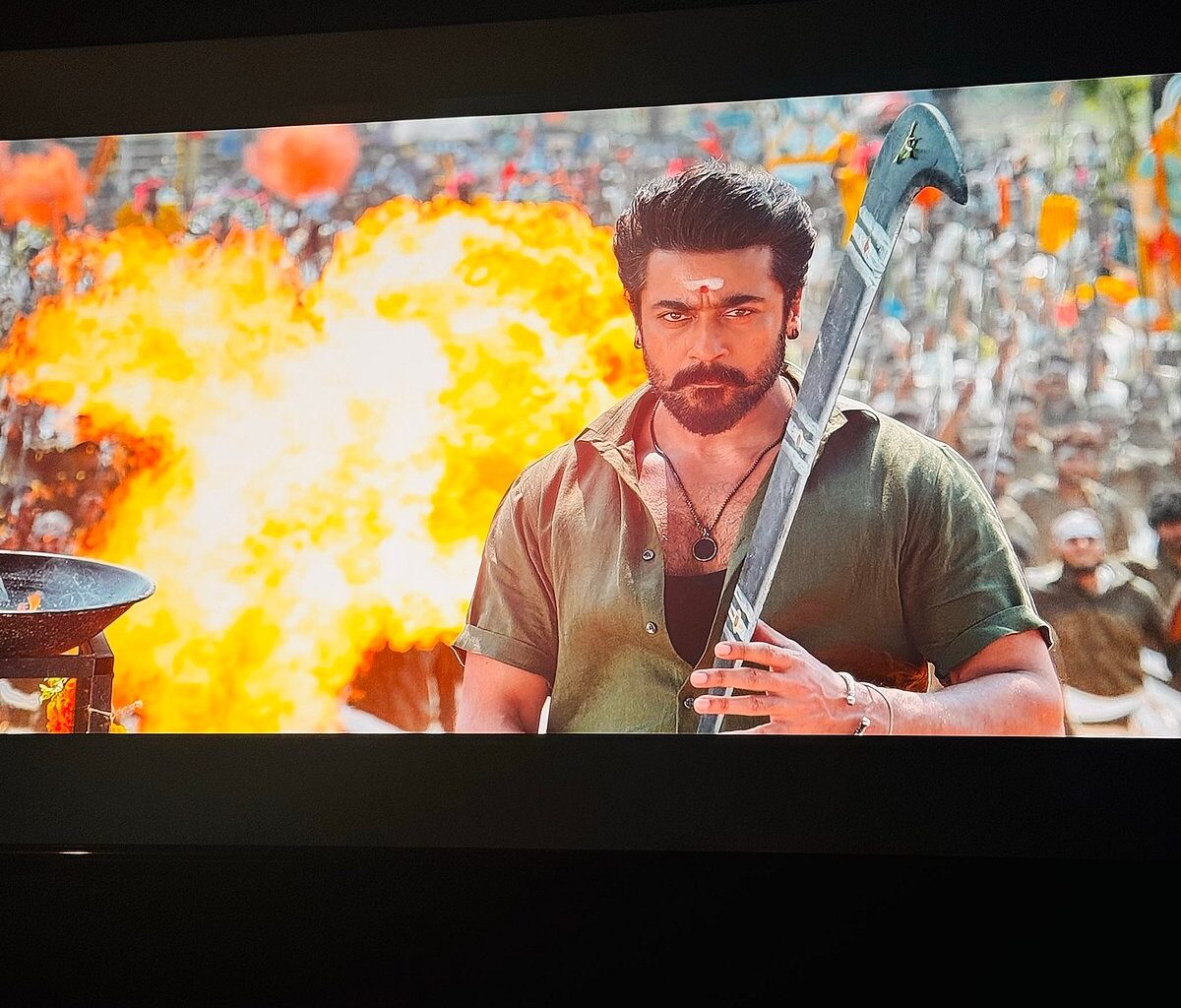 RJ Balaji teases a fiery snap from Suriya starrer Karuppu trailer