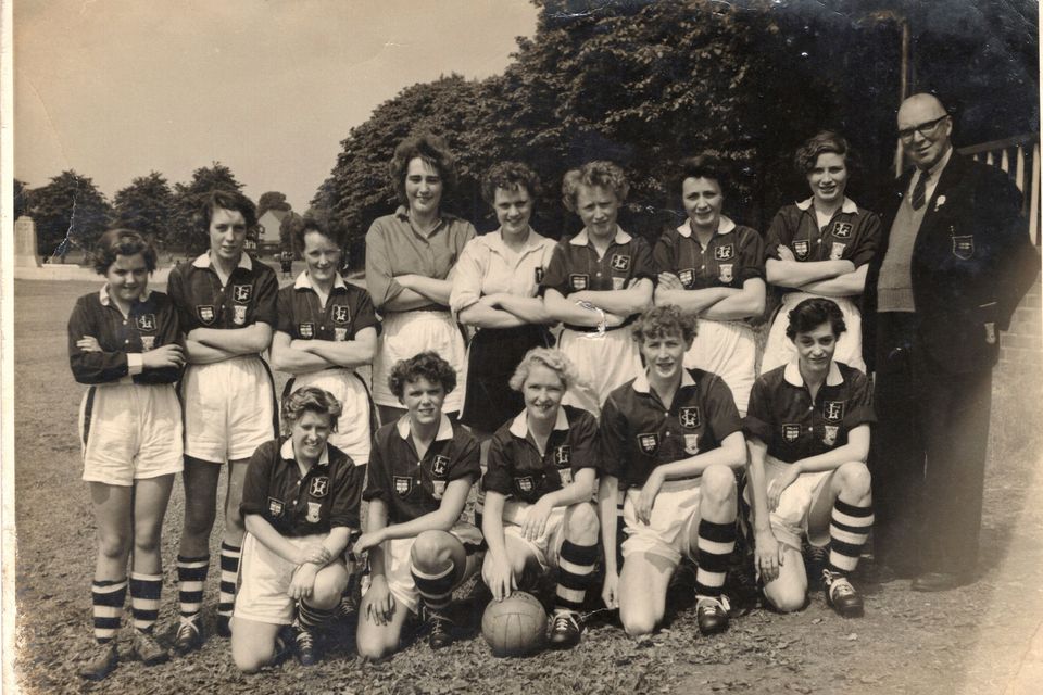 The Corinthians Ladies FC team players in 1958 with the club’s visionary founder Percy Ashley, who refused to bow to the FA. Photo: BBC/Films Not Words