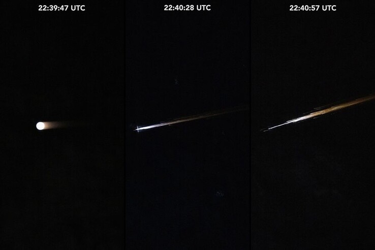 An image showing the fireballs captured by Chris Williams in the atmosphere.