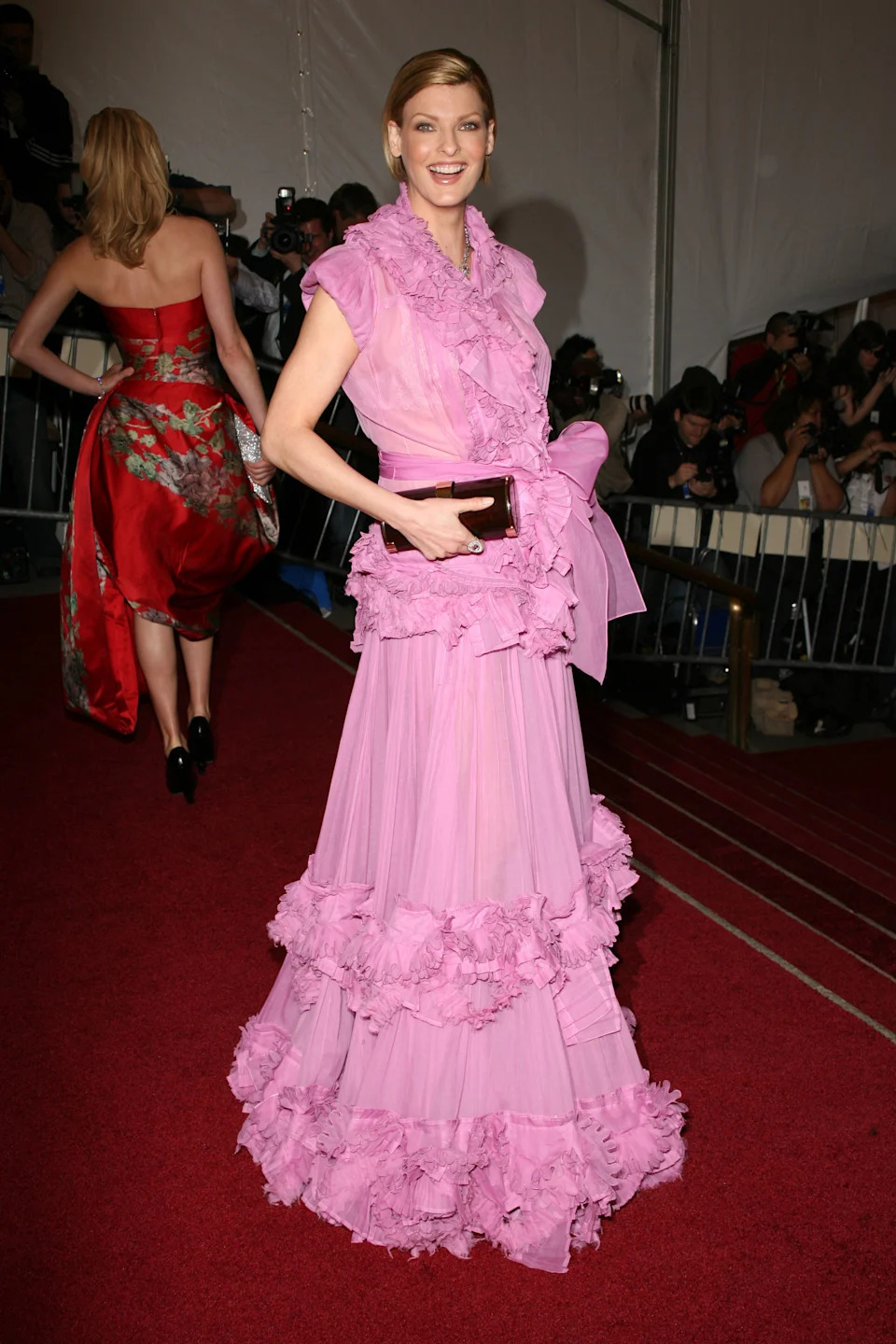 Linda Evangelista during The "Costume Institute Gala" celebrating "AngloMania: Tradition and Transgression on British Fashion". at Metropolitan Museum of Art in New York, New York, United States. (Photo by Sylvain Gaboury/FilmMagic)