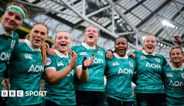 Ireland celebrating after the game