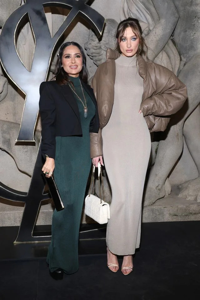 Salma Hayek and Mathilde Pinault in Paris on February 28, 2023.Credit: Getty