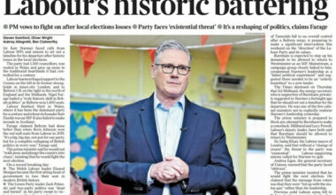 'Bloodbath', 'battering' and 'colossal defeat' - UK papers react to Labour's local election losses - The Journal