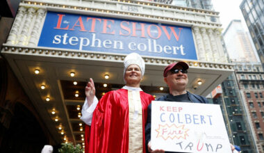 Colbert hosts final 'Late Show' after cancellation – but dream guest the Pope didn't make it - The Journal