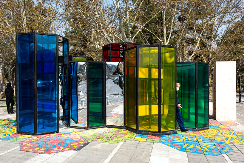stained glass and mirrored octagons compose an interactive urban maze in iran - 1