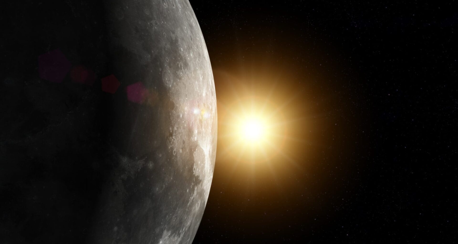 Sunrise Over Moon Horizon in Space
