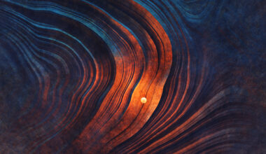 Mysterious light sphere hovering over Martian landscape