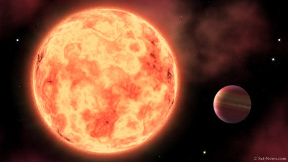 An artist’s impression of a gas-giant exoplanet. Image credit: Sci.News.