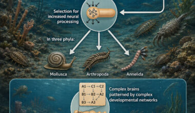 Schematic representation of the main points of the Brain First Hypothesis. Image credit: Ariel D. Chipman, doi: 10.1002/bies.70136.