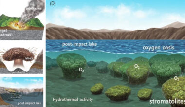 Lim et al. demonstrate that stromatolites -- the oldest fossil evidence of oxygen-producing microbial life on early Earth -- could have developed within impact craters, based on a detailed investigation of stromatolites and lake sediments in the Hapcheon impact crater, South Korea. Image credit: Lim et al., doi: 10.1038/s43247-026-03206-7.