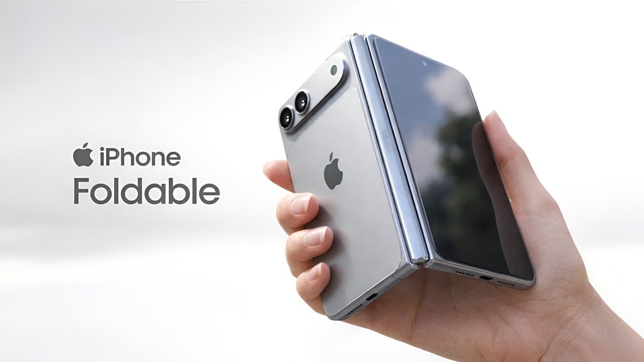 The new iPhone Ultra Fold displaying its book-like folding mechanism.