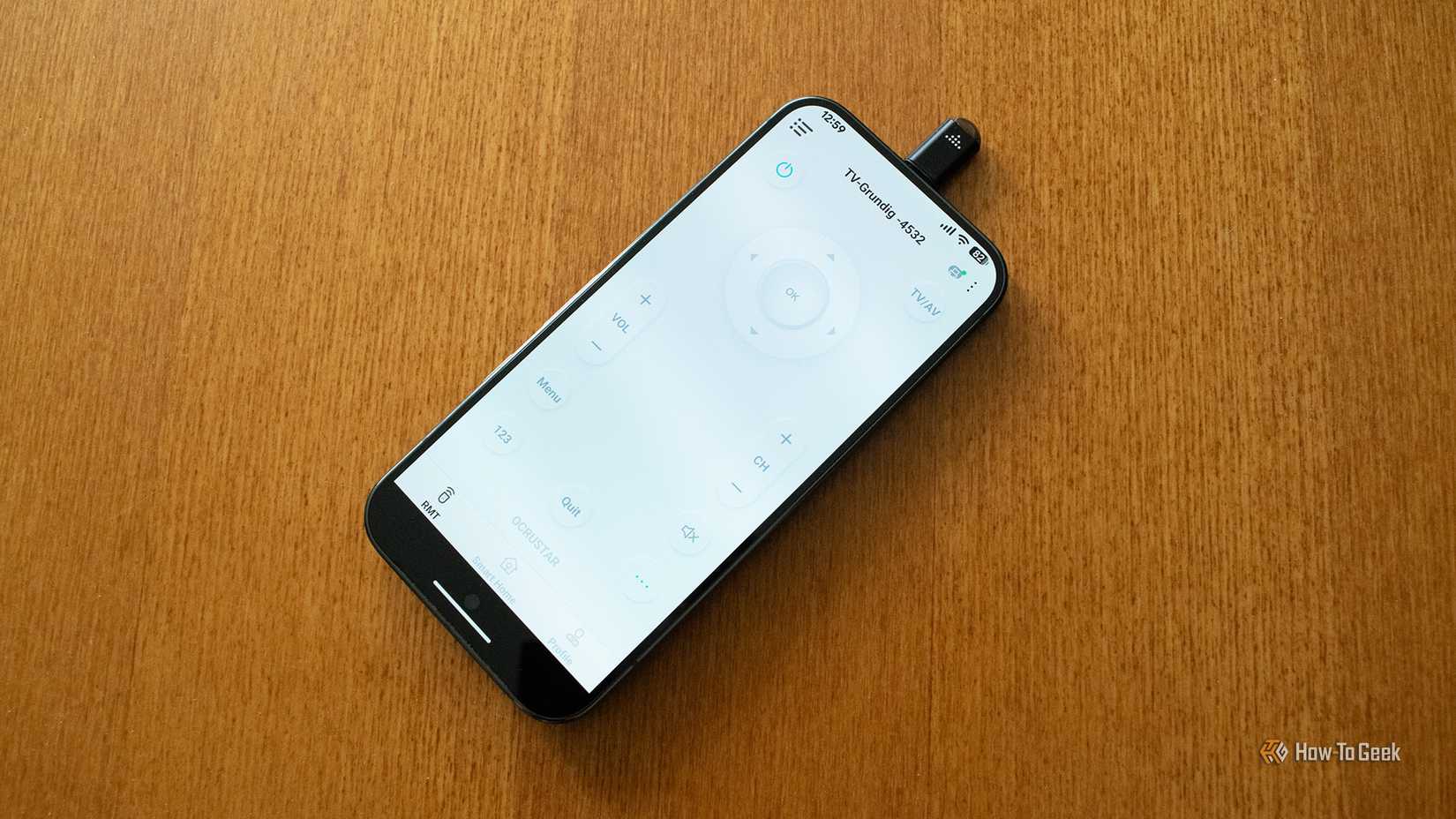 IR Blaster companion app running on a Pixel 10 Pro showing a virtual TV remote.