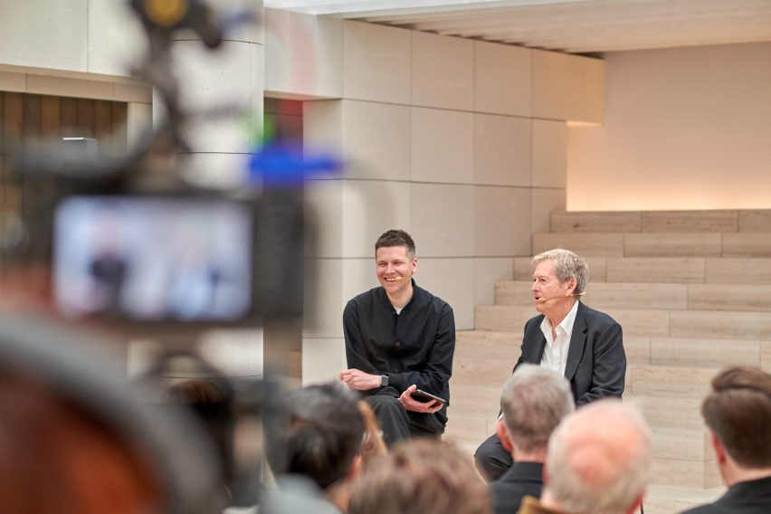 Portrait of Max Fraser and John Pawson during the Gaggenau talk in Milan