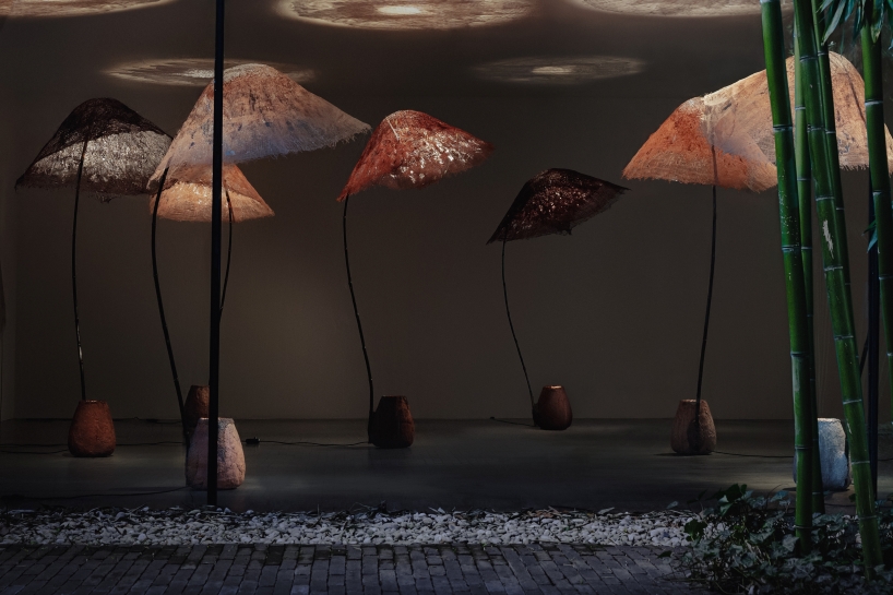 bamboo and linen shape luminous sculptures informed by forest and underwater light - 1