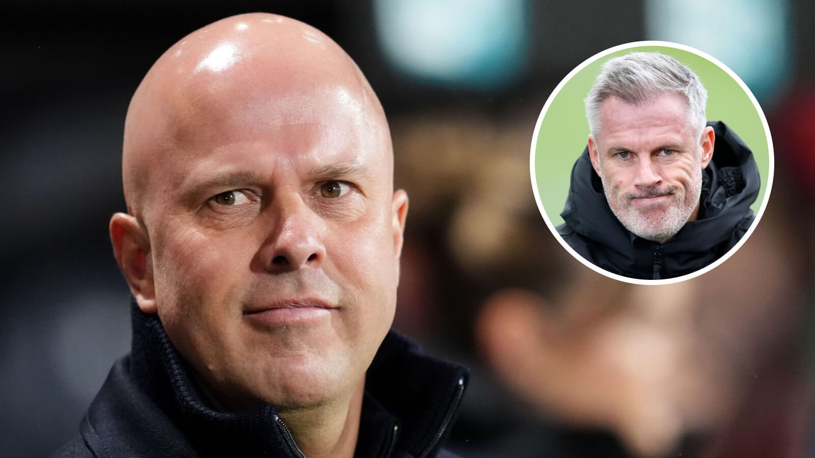 Liverpool manager Arne Slot and pundit Jamie Carragher