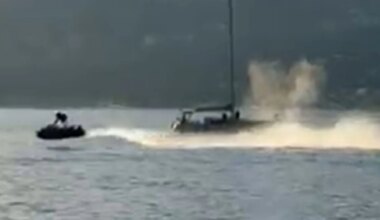 Shocking moment speeding jet ski rider crashes into massive whale off Canada coast as he's left injured
