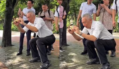 SM Lee Hsien Loong Earns Praise Again For “Perfect” Asian Squat While Taking Photos; Netizens Impressed By His Fitness Levels And “Solid Core, Hip Flexors & Quads”