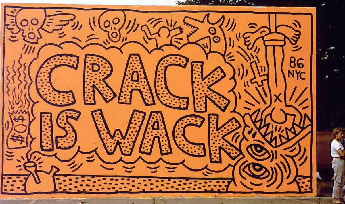 political artworks keith haring crack is wack