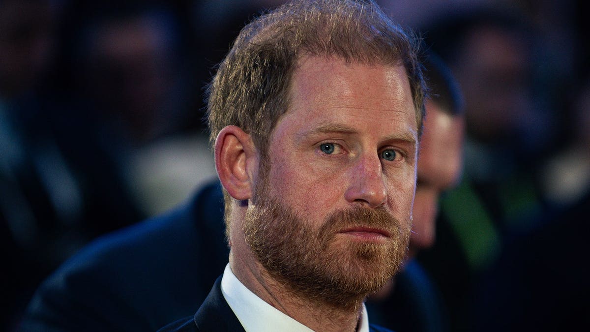 Prince Harry delivering a speech at the Kyiv Security Forum in Kyiv, Ukraine