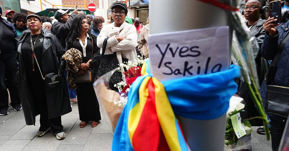Protest outside Leinster House after death of Yves Sakila