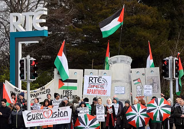 Boycott Eurovision protest at RTE Studios