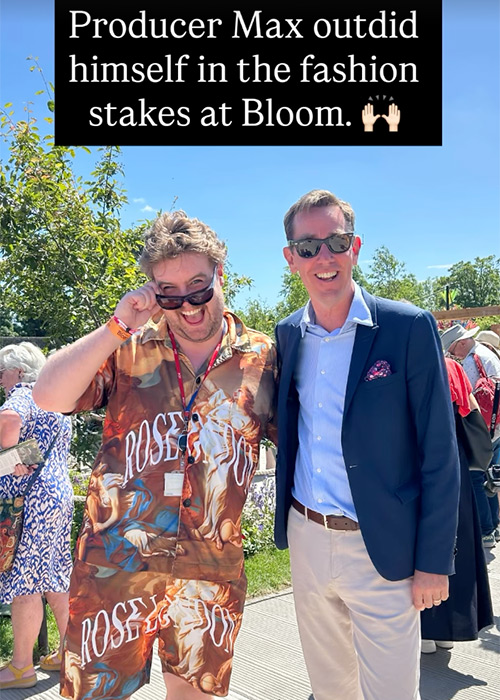 Ryan Tubridy at Bloom. Pic: Ryan Tubridy / Instagram