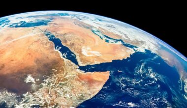 Satellite View of Saudi Arabia and north eastern Africa. Egypt, Sudan, Ethiopia, The Gulf of Suez, the Dead Sea, Gulf of Aden, Persian Gulf and Gulf of Oman. Elements of this image furnished by NASA.