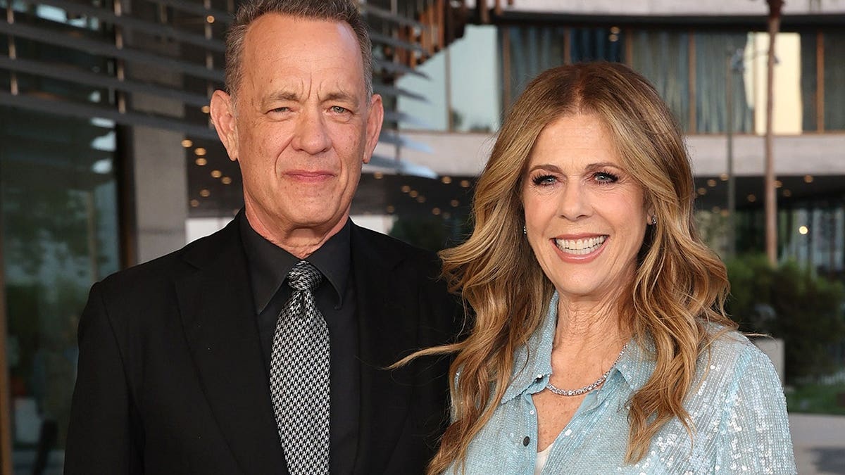 Tom Hanks and Rita Wilson standing together at LACMA gala in Los Angeles