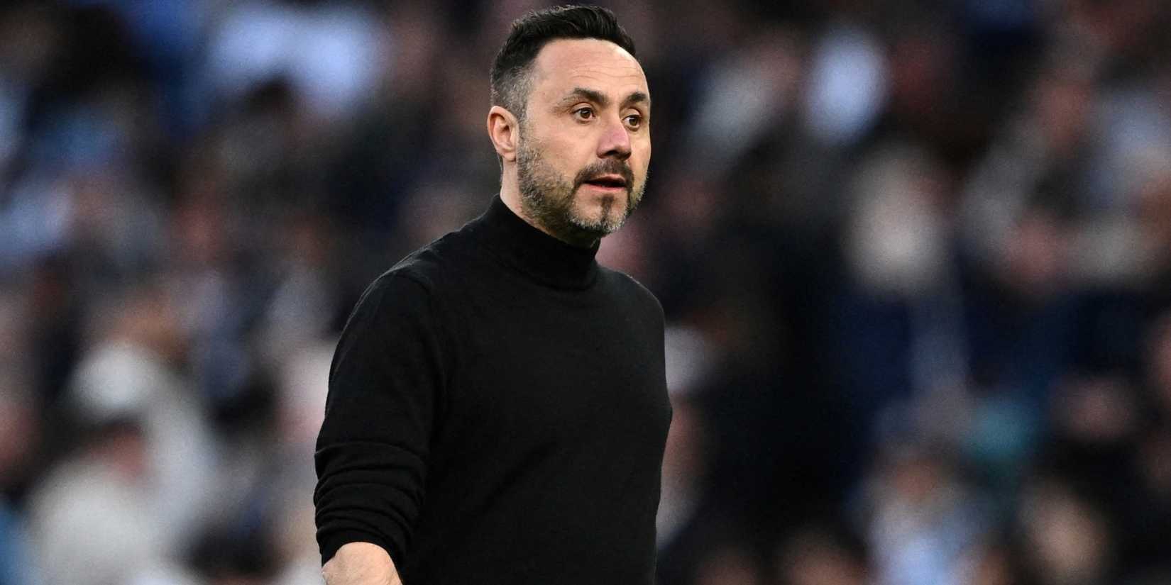 Tottenham manager Roberto De Zerbi looks on during Brighton draw