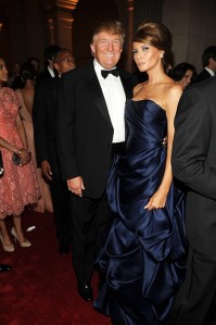 Donald Trump (L) and Melania Trump attend the Metropolitan Museum of Art's 2010 Costume Institute gala.