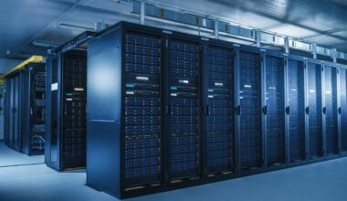 Computer servers in a data center.