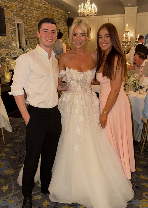 Rhys McClenaghan and his girlfriend at Laura Nolan's wedding. Pic: Rhys McClenaghan / Instagram