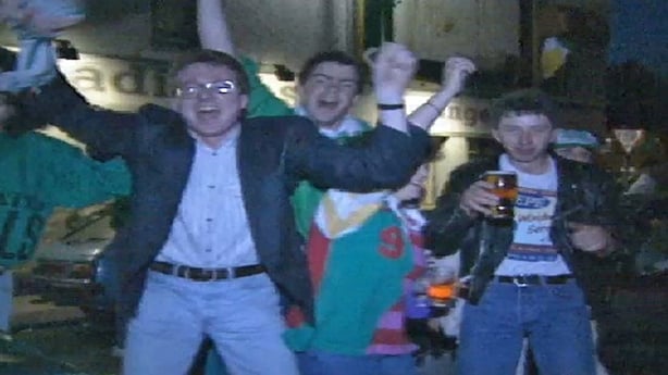 Ireland fans celebrating