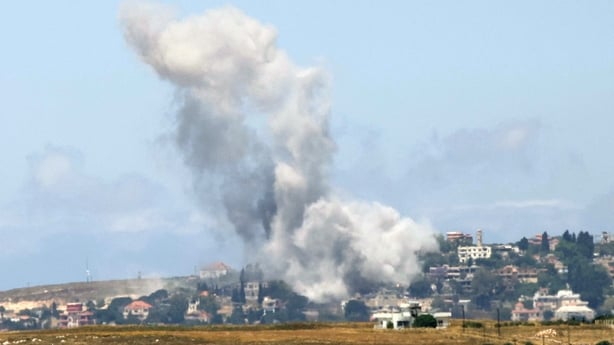 Smoke rises from Israeli bombardment near the village of Mayfadoun in southern Lebanon