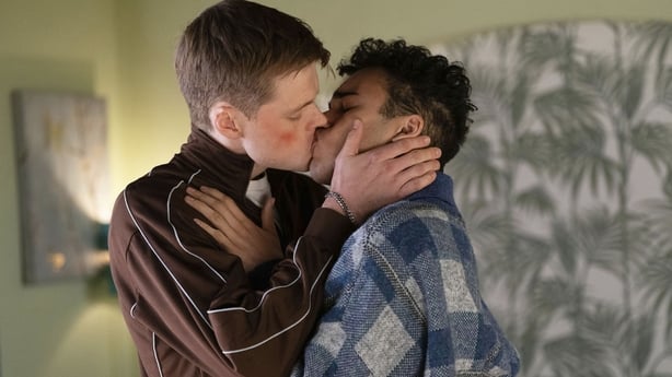 Oscar (Pierre Counihan-Moullier) kisses Josh (Josh Vaughan) Photo: BBC/Jack Barnes/Kieron McCarron