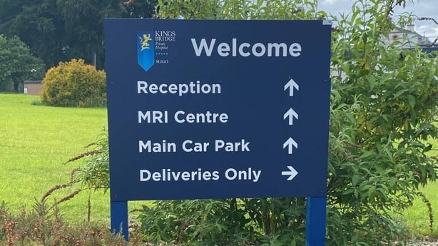 A sign at Kingsbridge Private Hospital Sligo, which says it is moving to a 'new care model'