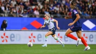 Denise O'Sullivan of Republic of Ireland during the 2027 FIFA Women’s World Cup Qualifier match between France and Republic of Ireland at Stade des Alpes in Grenoble, France. (Photo By Stephen McCarthy/Sportsfile via Getty Images)