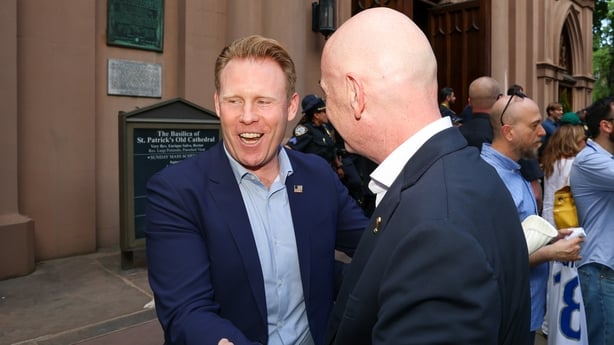 NEW YORK, NEW YORK - JUNE 07: FIFA President Gianni Infantino with executive Director of the White House FIFA Taskforce Andrew GiulianI at St. Patrick's Cathedral on June 7, 2026 in New York City. (Photo by Ira L. Black - FIFA/FIFA via Getty Images)
