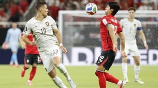 Czech Republic's forward #10 Patrik Schick and South Korea's defender #22 Seol Young-woo fight for the ball during the 2026 World Cup Group A football match between South Korea and the Czech Republic at the Guadalajara Stadium in Zapopan on June 11, 2026.