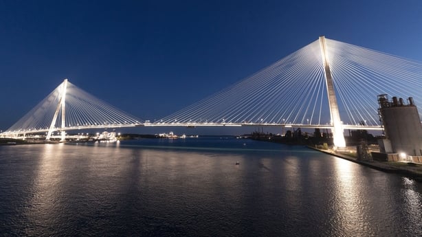 The Gordie Howe International Bridge, which links Michigan and Ontario
