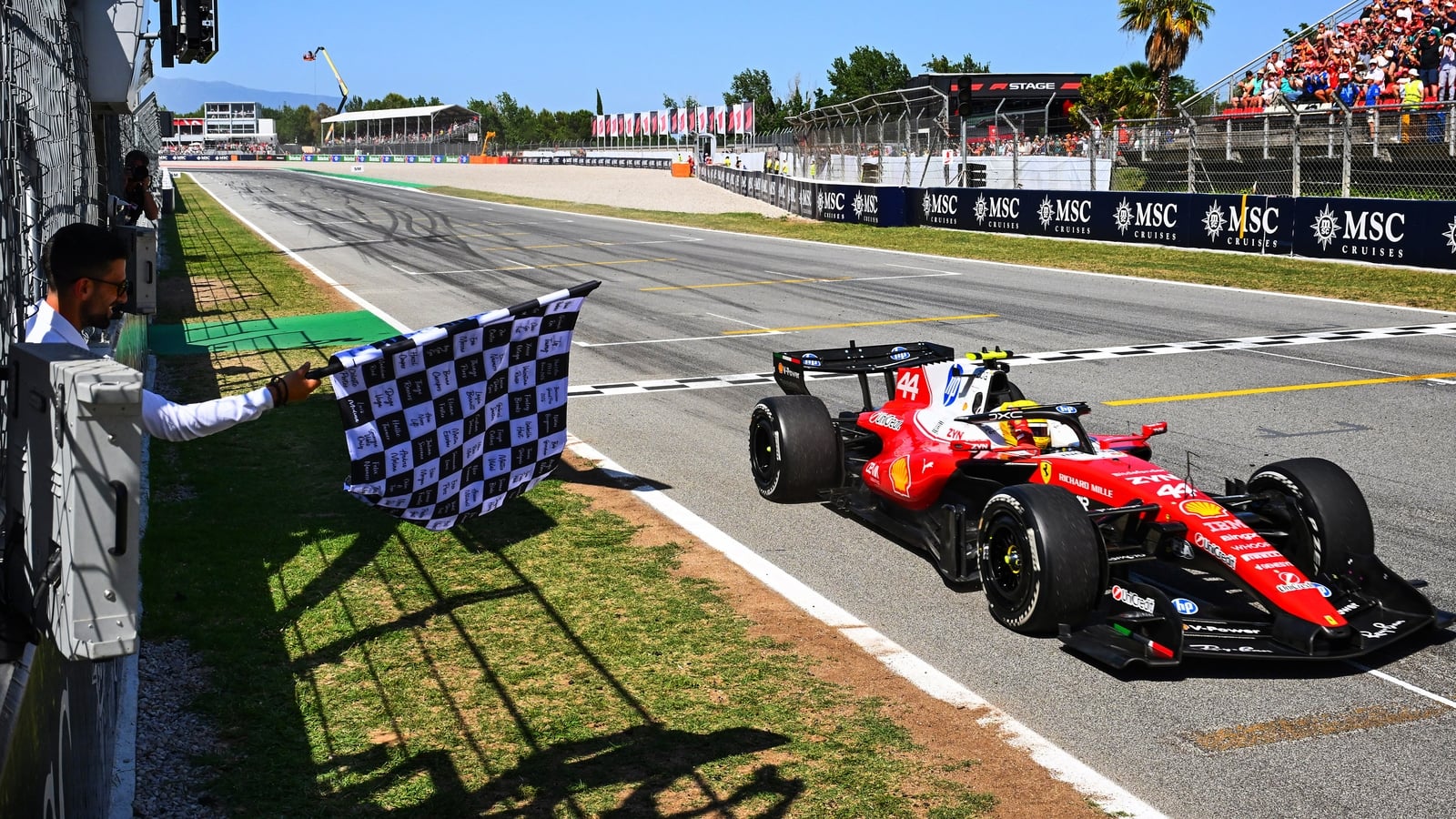 Ferrari's Hamilton makes history by winning Barcelona GP