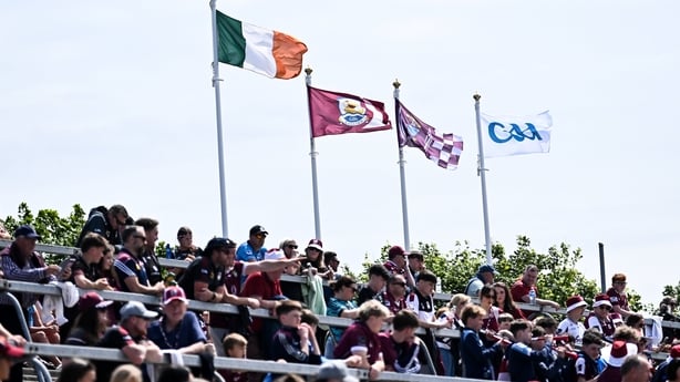 14 June 2026; Supporters before the GAA Football All-Ireland Senior Championship Round 2A match between Galway and Westmeath at Pearse Stadium in Salthill, Galway. Photo by Piaras Ó Mídheach/Sportsfile