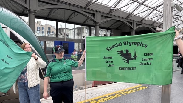 Connacht Special Olympics team departing from Ceannt Station in Galway