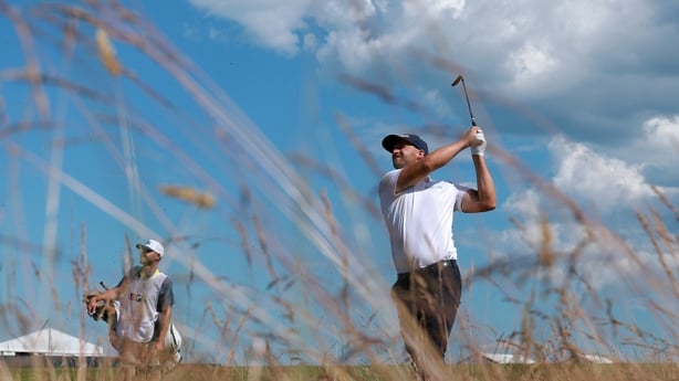SOUTHAMPTON, NEW YORK - JUNE 20: Wyndham Clark of the United States plays a shot on the third hole during the third round of the 126th U.S. OPEN at Shinnecock Hills Golf Club on June 20, 2026 in Southampton, New York. (Photo by Andrew Redington/Getty Images)