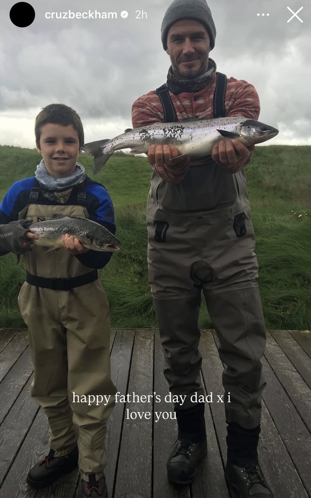 Social media post from footballer David Beckham's son