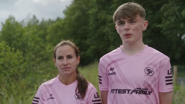 Cillian Flaherty with his mother Paula