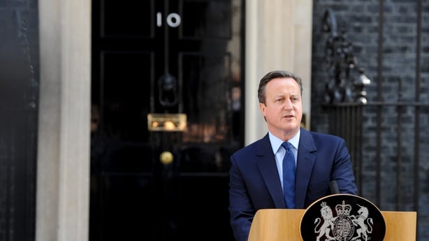 Former British Prime Minister, David Cameron announces his resignation at Number 10 Downing street after the UK has voted by 52% to 48% to leave the European Union after 43 years
