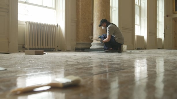 Painting preparation under way in Dublin Castle