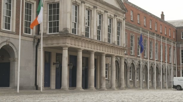An Irish and European Union flag on show