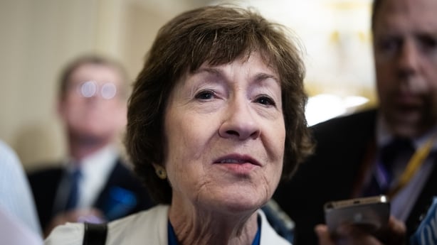 Sen. Susan Collins, R-Maine, talks with reporters after the Republican Senate luncheon in the U.S. Capitol on Tuesday, June 23, 2026.(Tom Williams/CQ Roll Call)